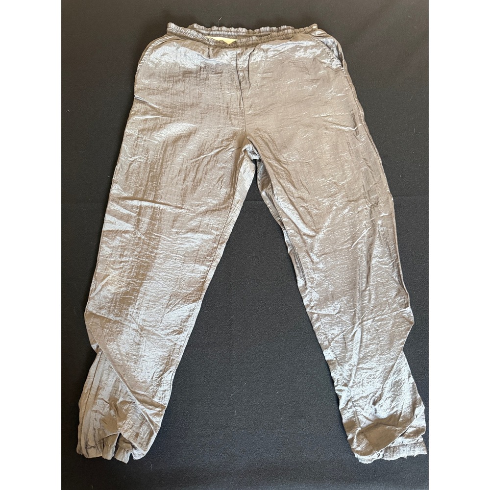 Pierre Cardin Track Pants Mens M Silver‎ Excellent Vintage Trilobal Nylon Jogger